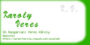karoly veres business card